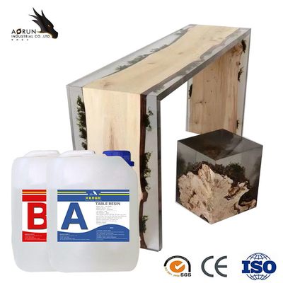 AB Glue Surface Gloss Art Epoxy Resin Kekerasan Tinggi Self Leveling