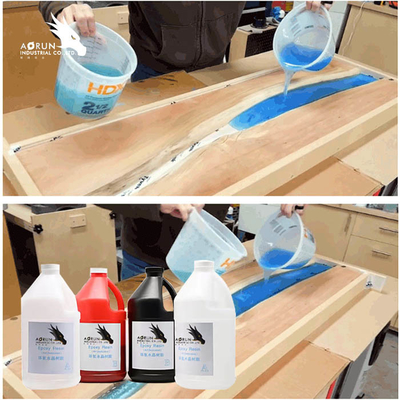 Crystal Clear Art Resin Coating 100% Solid Dua Komponen Epoxy Resin Untuk Bar Countertops