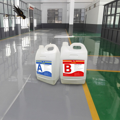 3:1 AB Liquid Glass Casting Resin 3D Lantai Stiker Bening Tidak Berwarna