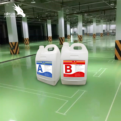 3:1 AB Liquid Glass Casting Resin 3D Lantai Stiker Bening Tidak Berwarna