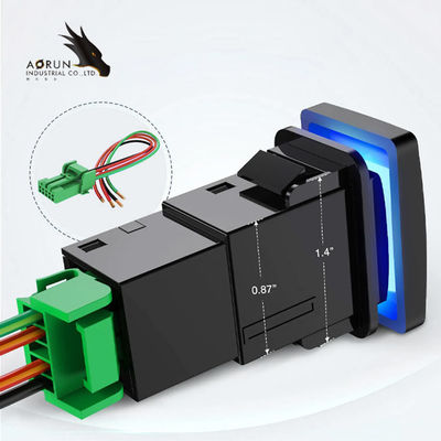 Merek Aorun 12V Berbagai Simbol LED Light Bar Saklar Tombol Tekan Toyota Switch Saklar Kontrol Pusat Mobil