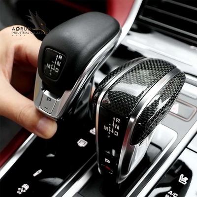 Premium Interior Mobil Serat Karbon Gear Handle Mobil Tombol Shift untuk Porsche Cayenne 2018-2022 Panamera 2017-2022
