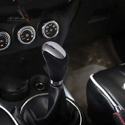 Auto Kulit Mobil Manual/Otomatis Knob Gear Shift Kepala Shifter Tuas Tongkat Hitam