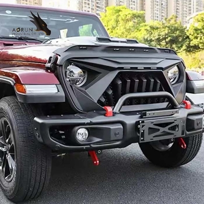 Mobil Grille untuk 2018-2022 Jeep Wrangler JL ABS Shark Grill Grill Depan Glossy Hitam Kami Memiliki Saham