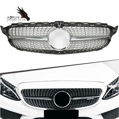 Mobil Depan Bumper Grille Grill Untuk Mercedes Benz C Class W205 2014-2018 Diamond Style Balap Pemanggang