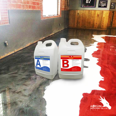 Kaca Cair Tahan Air 2 Bagian Stiker Lantai Epoxy 3D Tahan Benturan